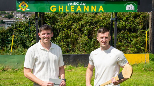 <p>ASKED AND ANSWERED: Irish Examiner sports journalist Maurice Brosnan with hurling icon Patrick Horgan at the Glen Rovers hurling club. Picture: Noel Sweeney</p>
