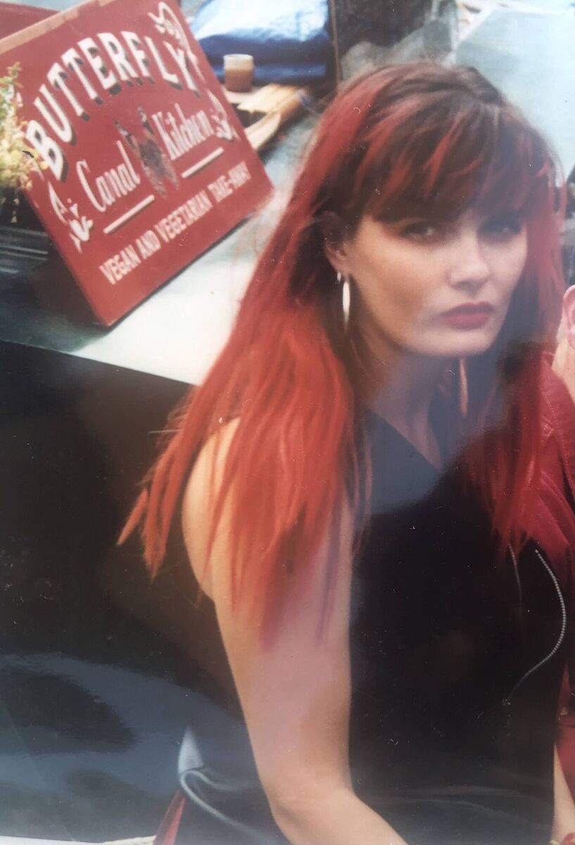 Suzanne Harrington in Camden Market in the late 80s