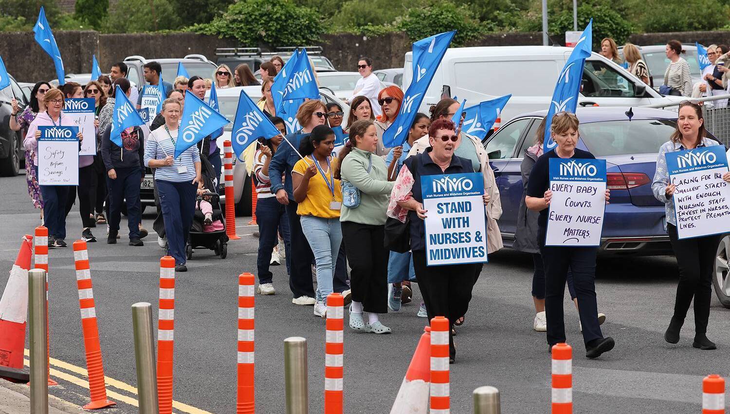  Irish Nurses and Midwives Organisation protested about staff shortages at University Maternity Hospital Limerick last month. Picture: Brendan Gleeson