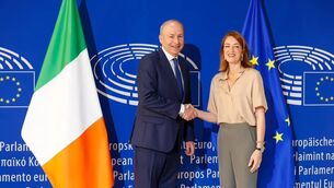 <p>European Parliament president Roberta Metsola and Taoiseach Micheál Martin. Picture: European Parliament </p> <p>European Parliament president Roberta Metsola and Taoiseach Micheál Martin. Picture: European Parliament </p>