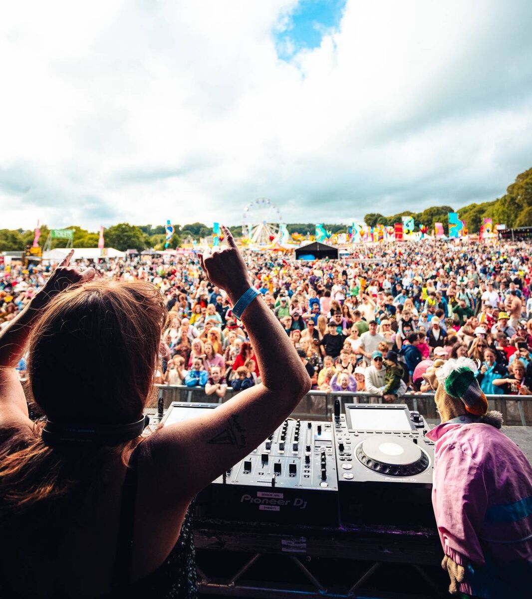 On Saturday, Dustin warmed up the crowd with a DJ set ahead of Pete Tong’s Ibiza classics. Picture: Marc O'Sullivan