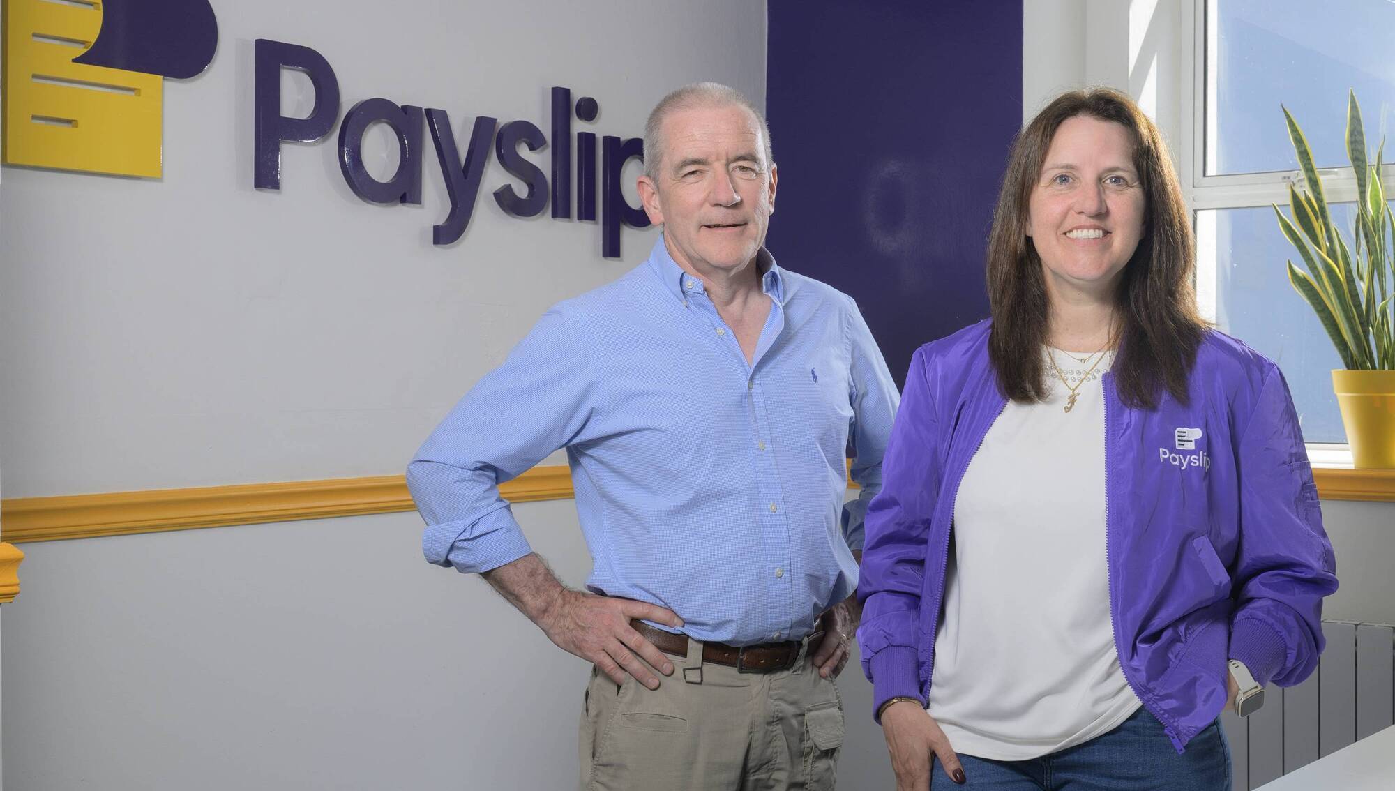 Declan O'Mahoney, newly appointed chair, with Fidelma McGuirk, founder and CEO of Payslip. 