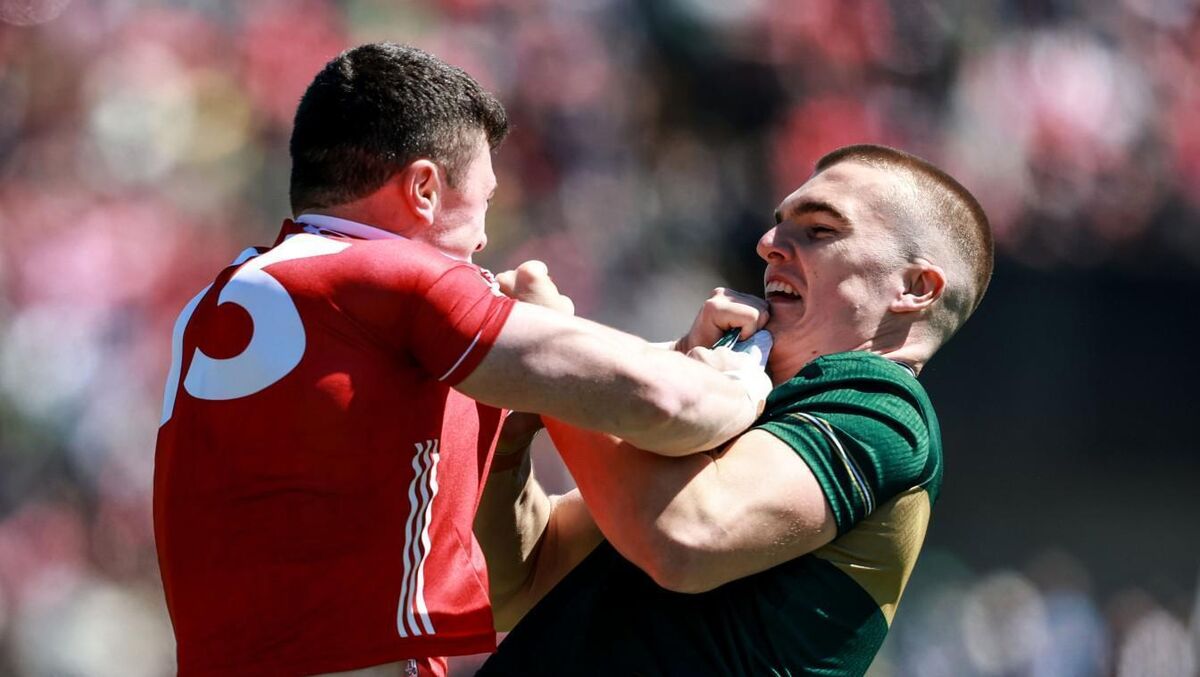 Dylan Casey of Kerry tussles with Cork's Mark Cronin in the Munster final. Pic: ©INPHO/Dan Sheridan Dylan Casey of Kerry tussles with Cork's Mark Cronin in the Munster final. Pic: ©INPHO/Dan Sheridan