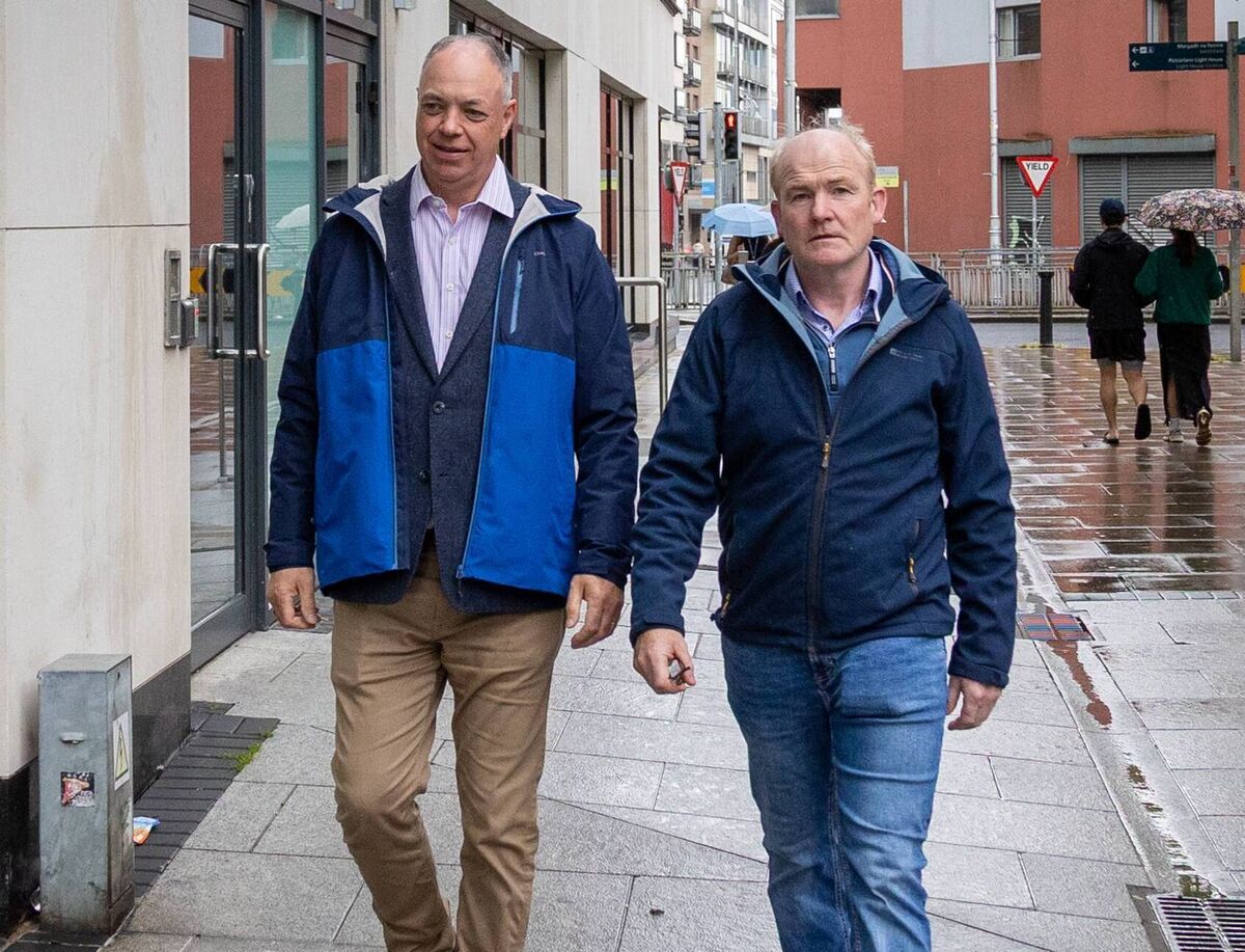 Defence Forces Tribunal witness Damien Traynor arriving with fellow Apprentice School witness Padraic Lenaghan. Picture: Neil Michael Defence Forces Tribunal witness Damien Traynor arriving with fellow Apprentice School witness Padraic Lenaghan. Picture: Neil Michael