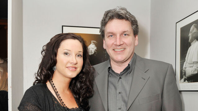 <p>RTÉ broadcaster Seán Rocks, host of the long-running arts and culture programme Arena, who died aged 63 following a brief illness in 2025, with his widow Catherine Bailey. Photo: Sasko Lazarov/RollingNews.ie</p>