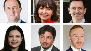 <p>New roles: (top row) Michael Kavanagh, Cathy Reynolds, Rob Hutcheson; (bottom row) Denise Underwood, Risteard Sheridan, Dr Thomas Cryan. </p> <p>New roles: (top row) Michael Kavanagh, Cathy Reynolds, Rob Hutcheson; (bottom row) Denise Underwood, Risteard Sheridan, Dr Thomas Cryan. </p>