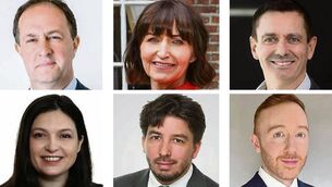 <p>New roles: (top row) Michael Kavanagh, Cathy Reynolds, Rob Hutcheson; (bottom row) Denise Underwood, Risteard Sheridan, Dr Thomas Cryan. </p>