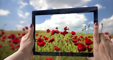 Nature photography with tablet
