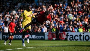<p>Connor Parsons of Bohemians heads to score his side's second goal during the UEFA Conference League First Qualifying Round first leg match between Bohemians and St Joseph’s at Dalymount Park in Dublin. Photo by Stephen McCarthy/Sportsfile</p> <p>Connor Parsons of Bohemians heads to score his side's second goal during the UEFA Conference League First Qualifying Round first leg match between Bohemians and St Joseph’s at Dalymount Park in Dublin. Photo by Stephen McCarthy/Sportsfile</p>