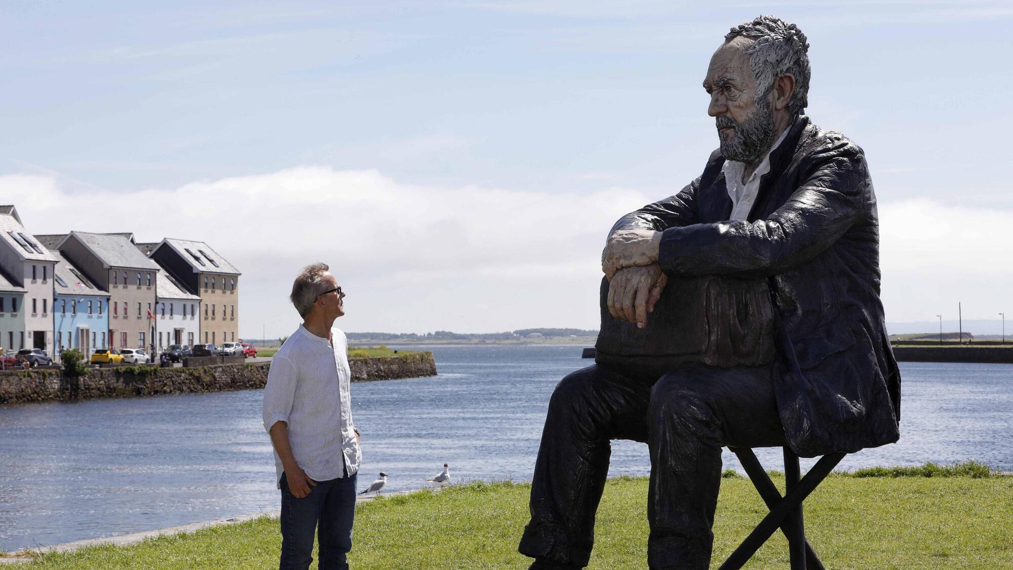 Sean Henry with his Seated Figure sculpture at Galway International Arts Festival. Picture: Mark Stedman