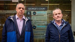 <p>Defence Forces Tribunal witness Damien Traynor (left) and fellow Apprentice School witness Padraic Lenaghan (right), who told the tribunal he was forced to eat an ashtray of cigarette butts by an officer known only as 2LT.B in the tribunal. Picture: Neil Michael</p> <p>Defence Forces Tribunal witness Damien Traynor (left) and fellow Apprentice School witness Padraic Lenaghan (right), who told the tribunal he was forced to eat an ashtray of cigarette butts by an officer known only as 2LT.B in the tribunal. Picture: Neil Michael</p>