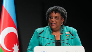 Mia Mottley was speaking after the former UK home secretary wrote that the British Empire ‘did so much good for the world’ (Rafiq Maqbool/AP)