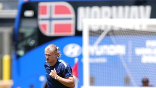 <p>MACHINE: Norway's Erling Haaland during a training session at Miami Stadium. Pic: Bradley Collyer/PA Wire.</p>