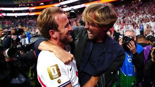 <p>STAR FORWARDS: England's Harry Kane celebrates with former player Peter Crouch. Pic: Bradley Collyer/PA Wire.</p> <p>STAR FORWARDS: England's Harry Kane celebrates with former player Peter Crouch. Pic: Bradley Collyer/PA Wire.</p>