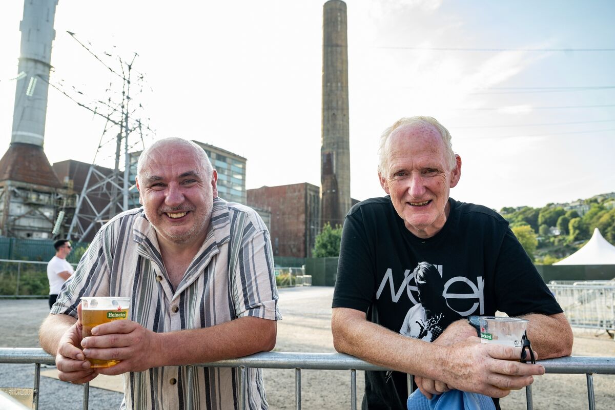 Brothers Nick and Jim Phelan, Limerick natives now living in Charleville, enjoying a nice cool pint ahead of James Taylor's Live at the Marquee gig in Cork. Picture: Chani Anderson