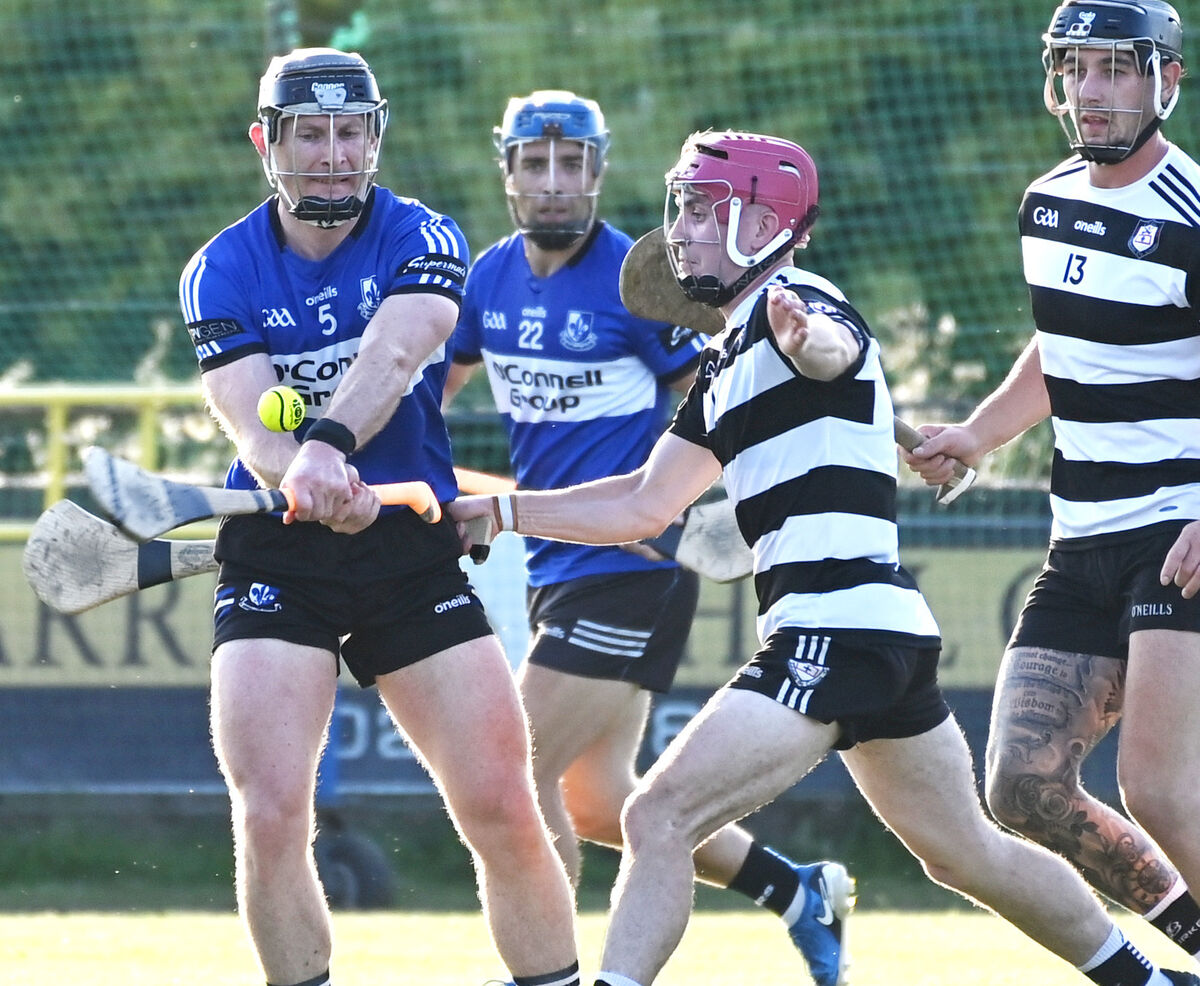 Sarsfields' Bryan Murphy clears from Midleton's Alex Quirke. Pic: Eddie O'Hare. Sarsfields' Bryan Murphy clears from Midleton's Alex Quirke. Pic: Eddie O'Hare.