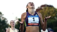 2026 Morton Games Sophie O’Sullivan celebrates winning her heat of the Womens 1500m race 10/7/2026