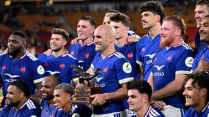 <p>Maxime Lucu and his French colleagues celebrate victory after their comprehensive Nations Championship game against Australia at Suncorp Stadium in Brisbane. Pic: Bradley Kanaris/Getty Images</p> <p>Maxime Lucu and his French colleagues celebrate victory after their comprehensive Nations Championship game against Australia at Suncorp Stadium in Brisbane. Pic: Bradley Kanaris/Getty Images</p>