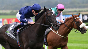 <p>Billy Loughnane’s exceptional season continued at Newmarket on Saturday as he steered Irish raider Comanche Brave to a brilliant sprinting success in the Al Basti Equiworld, Dubai July Cup Stakes. Pic: Healy Racing Photo.</p> <p>Billy Loughnane’s exceptional season continued at Newmarket on Saturday as he steered Irish raider Comanche Brave to a brilliant sprinting success in the Al Basti Equiworld, Dubai July Cup Stakes. Pic: Healy Racing Photo.</p>