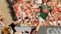 GAA All-Ireland Senior Football Championship Semi-Final Mayo vs Louth Ryan O'Donoghue celebrates scoring a goal 11/7/2026
