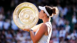 <p>Linda Noskova kisses the Venus Rosewater Dish following her Ladies' Singles Final victory over Karolina Muchova. Pic: Adam Davy/PA</p> <p>Linda Noskova kisses the Venus Rosewater Dish following her Ladies' Singles Final victory over Karolina Muchova. Pic: Adam Davy/PA</p>