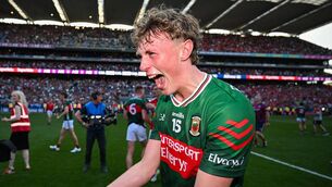 <p>NO FEAR: Mayo's Kobe McDonald explodes in celebration after their emphatic All-Ireland SFC semi-final win over Louth at Croke Park. Pic: Ramsey Cardy/Sportsfile</p> <p>NO FEAR: Mayo's Kobe McDonald explodes in celebration after their emphatic All-Ireland SFC semi-final win over Louth at Croke Park. Pic: Ramsey Cardy/Sportsfile</p>