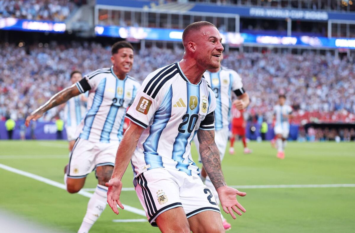 Alexis Mac Allister opened the scoring after ten minutes. Pic: Kevin C. Cox/Getty