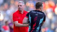 Gavin Devlin with Andy Moran after the game 11/7/2026