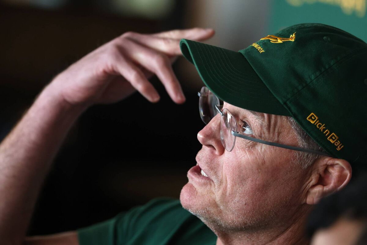 Rassie Erasmus, the South Africa Springbok head coach, faces the media at Southern Sun Hyde Park in Sandton this week.Pic: David Rogers/Getty Images Rassie Erasmus, the South Africa Springbok head coach, faces the media at Southern Sun Hyde Park in Sandton this week.Pic: David Rogers/Getty Images