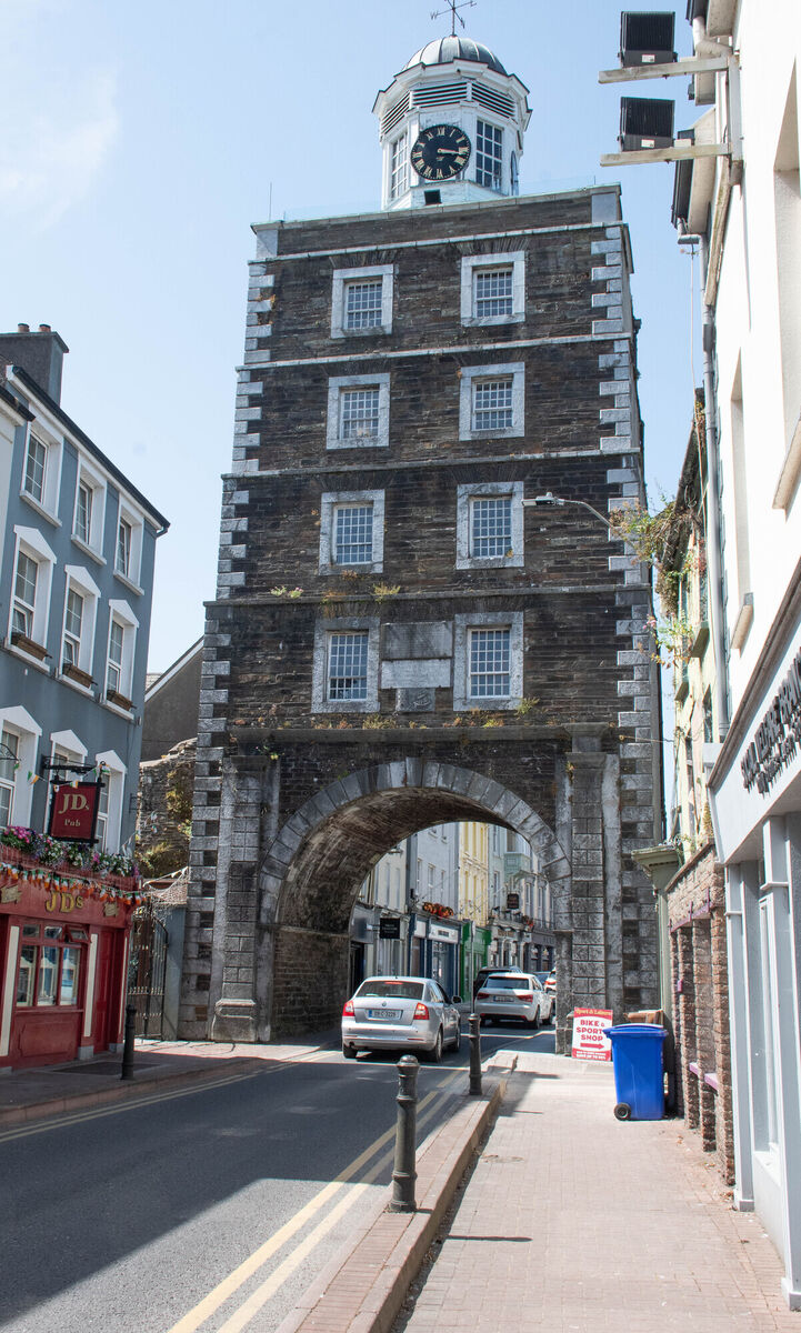 Weeds and ivy are growing around the windows of the Youghal Clock Gate Tower. Picture: Howard Crowdy