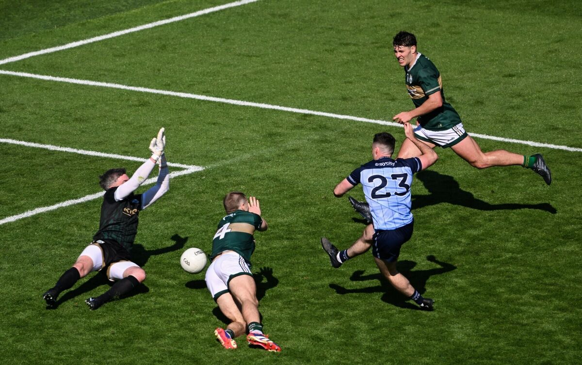 Dublin's Ross McGarry has a shot on goal saved by Kerry goalkeeper Shane Murphy. Pic: Dáire Brennan/Sportsfile. Dublin's Ross McGarry has a shot on goal saved by Kerry goalkeeper Shane Murphy. Pic: Dáire Brennan/Sportsfile.