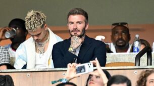 <p>FLOOD THE MARKET: David Beckham, centre, alongside his son Romeo ahead of the 2026 World Cup round of 32 match between Argentina and Cape Verde at the Miami Stadium. Pic: Chandan Khana/AFP via Getty</p>
