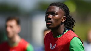 <p>BLOW: Cork teen star Jaden Umeh has sustained an injury for Benfica that will sideline the winger for up to three months. Pic: Stephen McCarthy/Sportsfile</p>