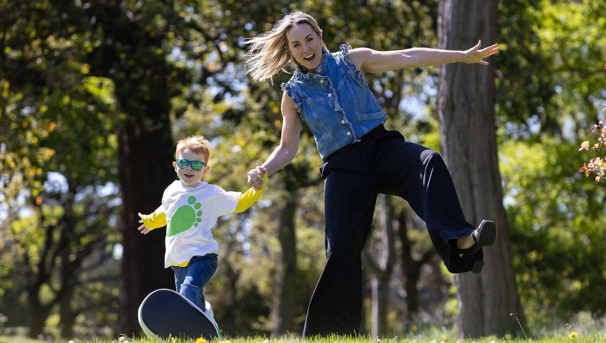 Kathryn Thomas and Mikey Byrne at the launch for ‘Barnardos — A Big Toddle for a Big Cause’. The Big Toddle is a half mile sponsored walk for pre-school aged children that provides vital funds that supports Barnardos early years services.