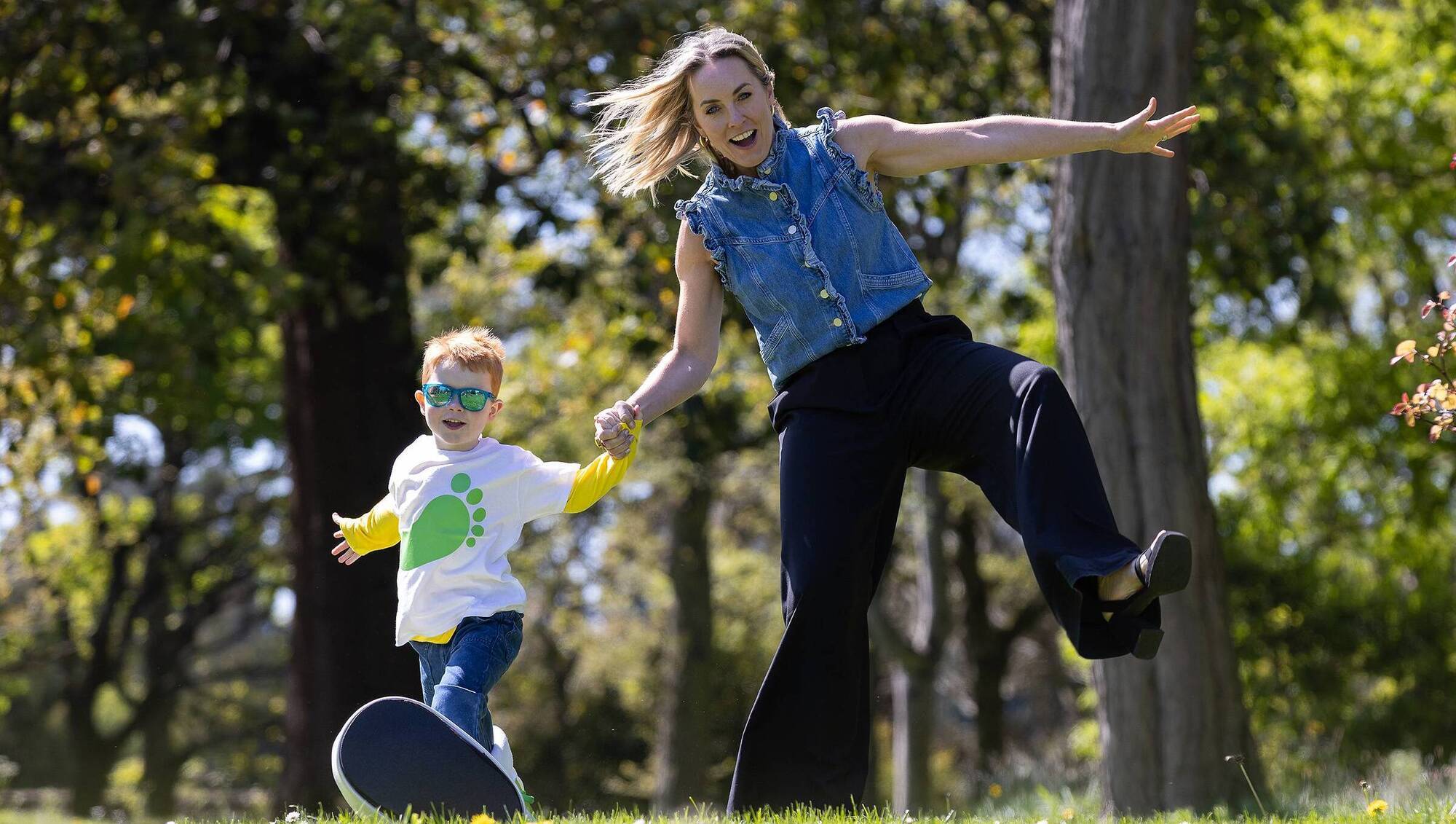 Kathryn Thomas and Mikey Byrne at the launch for ‘Barnardos — A Big Toddle for a Big Cause’. The Big Toddle is a half mile sponsored walk for pre-school aged children that provides vital funds that supports Barnardos early years services.