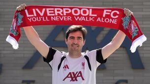 <p>A NEW IRAOLA: New Liverpool manager Andoni Iraola during his official unveiling on Monday (Peter Byrne/PA)</p>