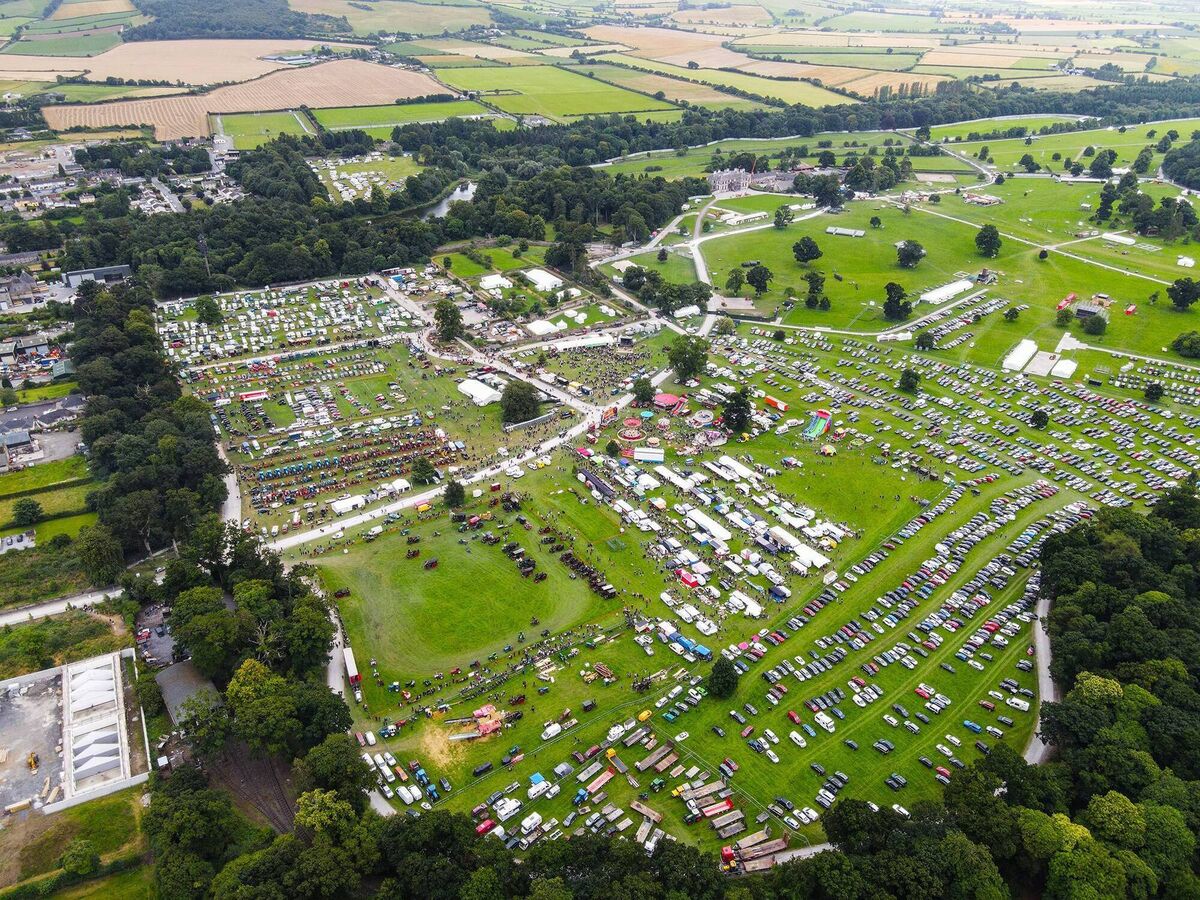 An aerial view of the National Steam Rally at Stradbally Hall, where thousands of visitors gather every August bank holiday weekend to celebrate steam, vintage vehicles, country music and Ireland's rural heritage. An aerial view of the National Steam Rally at Stradbally Hall, where thousands of visitors gather every August bank holiday weekend to celebrate steam, vintage vehicles, country music and Ireland's rural heritage.