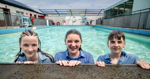 Watch: Cúil Aodha water safety training at outdoor pool