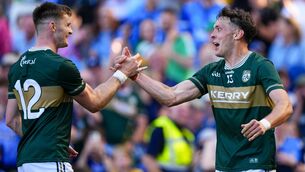 <p>GREEN AND GOLD: Diarmuid O'Connor and David Clifford celebrates at full time of the All-Ireland semi-final with Dublin. Pic: INPHO/James Lawlor</p> <p>GREEN AND GOLD: Diarmuid O'Connor and David Clifford celebrates at full time of the All-Ireland semi-final with Dublin. Pic: INPHO/James Lawlor</p>