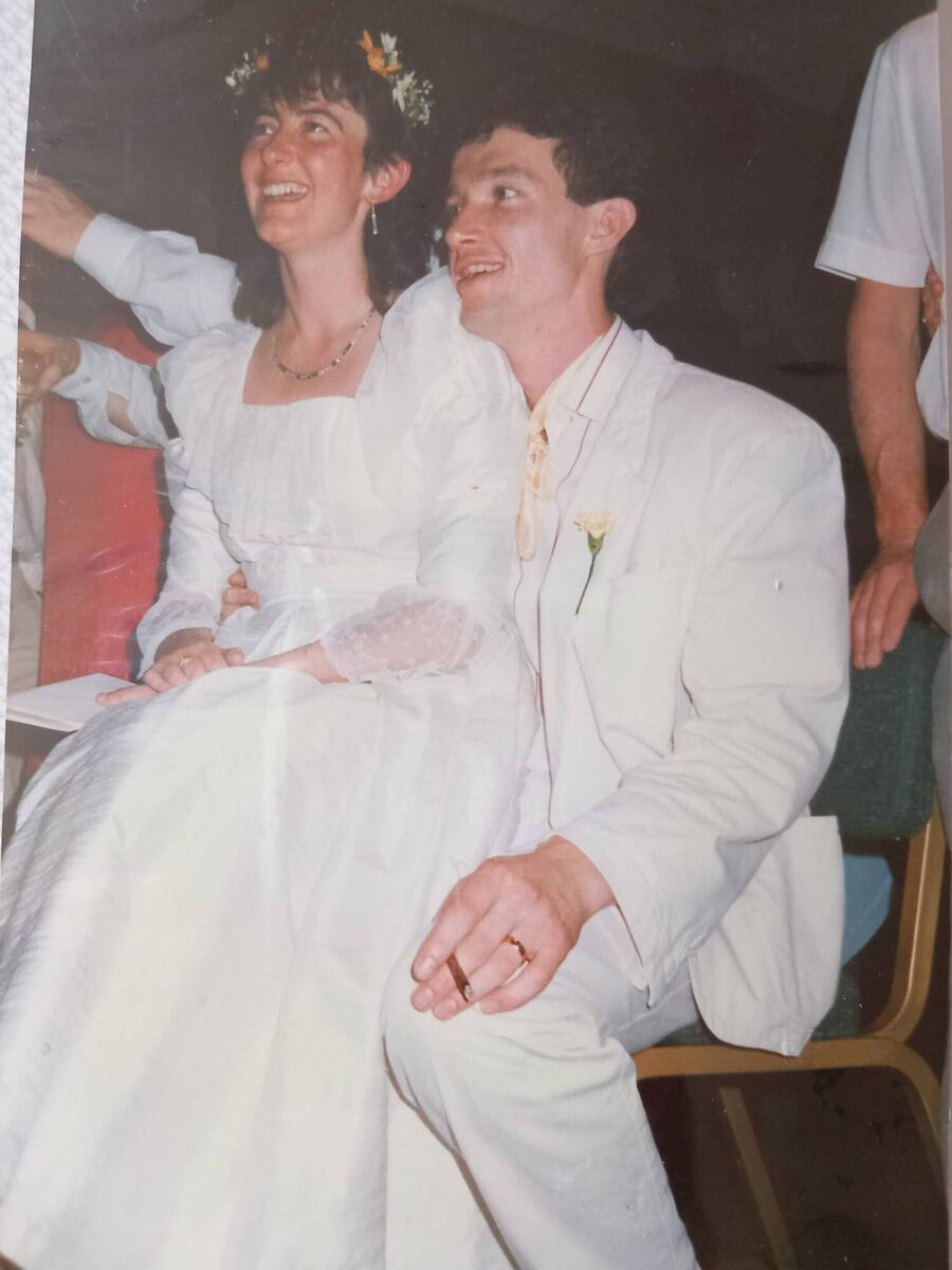 Bríd Ní Chumhaill and her husband Martin on their wedding day. Bríd Ní Chumhaill and her husband Martin on their wedding day.