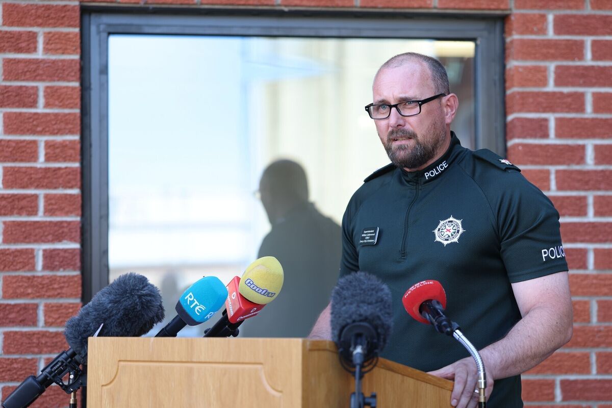 PSNI Mid & East Antrim District Commander, Superintendent William Calderwood, speaking to the media at Ballymena Police Station about the incident in the Old Cullybackey Road area of Ballymena, County Antrim, where three people were found dead inside a property on Monday morning. Picture: Liam McBurney/PA Wire PSNI Mid & East Antrim District Commander, Superintendent William Calderwood, speaking to the media at Ballymena Police Station about the incident in the Old Cullybackey Road area of Ballymena, County Antrim, where three people were found dead inside a property on Monday morning. Picture: Liam McBurney/PA Wire