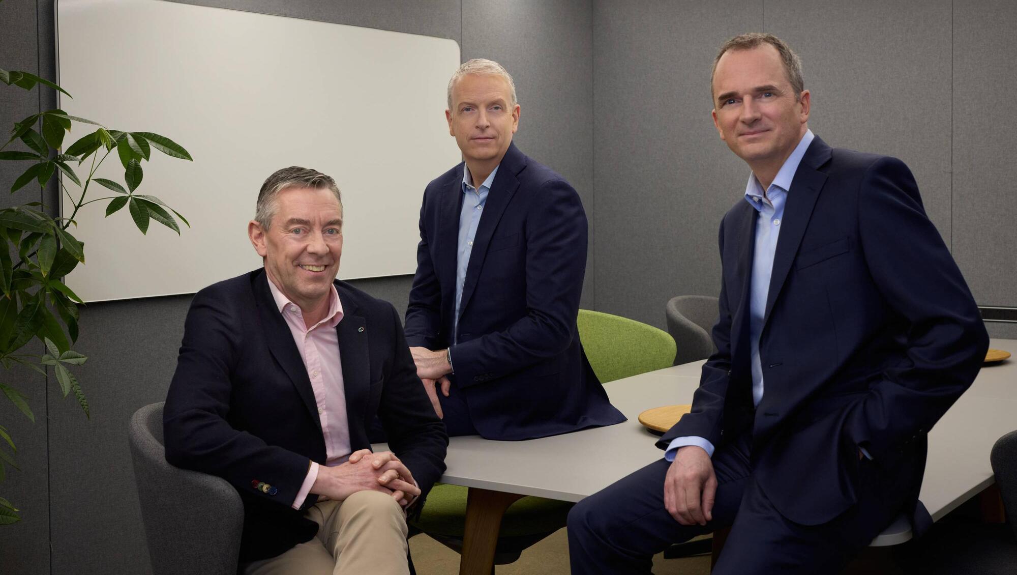 DCC chief executive Donal Murphy, with Kevin Lucey, COO, and Conor Murphy, CFO. KKR and Energy Capital Partners are attempting a takeover of the Irish services firm for £5.7bn (€6.67bn).
