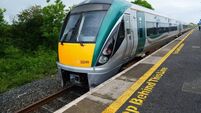 Modern Train at Cork Station Platform in Ireland