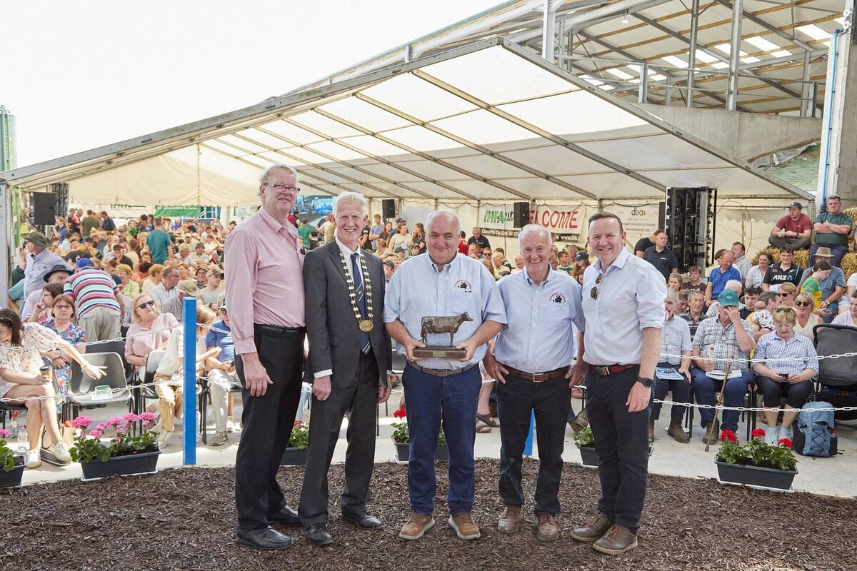A presentation to hosts John and Bryan O'Connor with Mike Laffen, chairman, Loe Nulty, president, and Laurence Feeney CEO. Picture: Maria Kelly A presentation to hosts John and Bryan O'Connor with Mike Laffen, chairman, Loe Nulty, president, and Laurence Feeney CEO. Picture: Maria Kelly