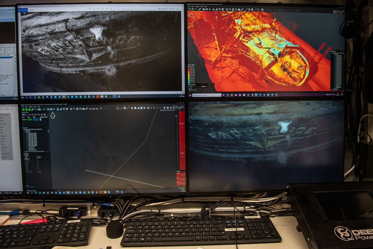Photos, video and laser pictures of Endurance displayed in the control room on board of S.A.Agulhas II during the expedition to find the wreck of Endurance, Ernest Shackleton's ship which has not been seen since it was crushed by the ice and sank in the Weddell Sea in 1915. Picture: Esther Horvath/Falklands Maritime Heritage Trust/PA Wire Photos, video and laser pictures of Endurance displayed in the control room on board of S.A.Agulhas II during the expedition to find the wreck of Endurance, Ernest Shackleton's ship which has not been seen since it was crushed by the ice and sank in the Weddell Sea in 1915. Picture: Esther Horvath/Falklands Maritime Heritage Trust/PA Wire