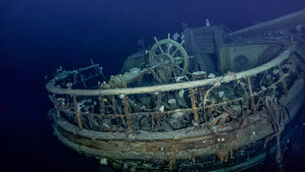 <p>The taffrail, ship's wheel and aft well deck on the wreck of Endurance, Ernest Shackleton's ship which has not been seen since it was crushed by the ice and sank in the Weddell Sea in 1915. Picture: PA</p> <p>The taffrail, ship's wheel and aft well deck on the wreck of Endurance, Ernest Shackleton's ship which has not been seen since it was crushed by the ice and sank in the Weddell Sea in 1915. Picture: PA</p>