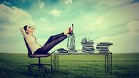 young businesswoman relaxing sitting in the office
