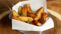 Portion of fried rustic potatoes