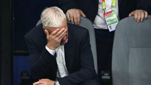 <p>PAIN GAME: France's head coach Didier Deschamps feeling the pain during their 2-0 defeat to Spain in Tuesday's World Cup semi-final in Arlington, Texas. Pic: Ronaldo Schmeidt, AFP/Getty</p> <p>PAIN GAME: France's head coach Didier Deschamps feeling the pain during their 2-0 defeat to Spain in Tuesday's World Cup semi-final in Arlington, Texas. Pic: Ronaldo Schmeidt, AFP/Getty</p>