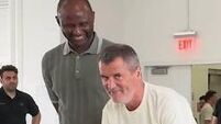 Watch: Roy Keane takes on Patrick Vieira as old Manchester United v Arsenal rivalry renewed